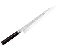 KAI Shun Pro Sho Yanagiba cuchillo japonés para sushi, cuchillo para sashimi 24 cm de longitud de hoja - Acero A 10 61 (±1) HRC - Madera de Pakka negra hecho a mano con filo unilateral Hecho en Japón