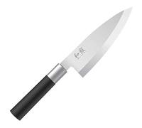 KAI Wasabi Black Deba 15,0 cm longitud de la hoja - acero inoxidable 6A/1K6 pulido 58 (±1) HRC - mango de polipropileno negro - cuchillo japonés - Hecho en Japón