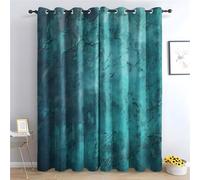 KaiHeBeding Cortinas Salon Textura de mármol Turquesa, 140x260 cm 2 Piezas - Cortinas Dormitorio Opacas Textura de Piedra Abstracta Ventana Decoracion Habitacion, con Ojales, Blackout Curtains