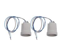KAILIKETIY 2 Piezas Casquillo de Lámpara Cerámico E27 con Cable, Resistente a Altas Temperaturas, Forma de Bocina, Instalación Rápida para Proyectos DIY y Cocinas