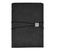 KAILIKETIY Cuaderno de Cuero Pu Soporte para Bolígrafo con 3 Pliegues A5 de Negocios y Correa, Libreta Funcional para Dibujo y Almacenamiento de Objetos Compactos