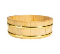 KAILIKETIY Cubo de Madera Natural para Sushi de 25 Cm, Barril Redondo para Arroz Japonés, Recipiente para Servir y Mezclar Alimentos en Cocina y Restaurante