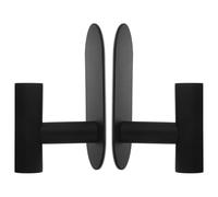 KAILIKETIY Gancho metálico oval para colgar toallas y utensilios en baño y vidrio, autoadhesivo sin taladro, 2 piezas en acero inoxidable negro mate con estilo moderno y alta durabilidad