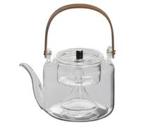 KAILIKETIY Tetera de Vidrio Resistente al Calor Capacidad Grande Mango de Bambú, Diseño Clásico y Elegante para Uso Doméstico en Sala o Escritorio