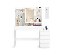 Kailyn Colección - Tocador con Luces LED de Brillo Ajustable Blanco Nube