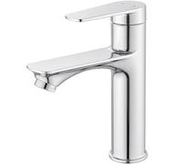 KAIMEIYU Grifo Lavabo Latón Grifo Monocomando para Lavabo Mezclador de Lavabo Agua Fría y Caliente Grifo para Baño Cromo Plata