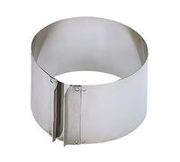 Kaiser 769325 Patisserie - Molde para Tartas Extra Alto (9 cm, tamaño Ajustable de 16,5 a 32 cm), Acero