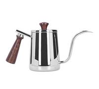 kaisudiAP portátil de acero inoxidable con mango de madera, hervidor largo de café con pico de cuello de cisne (700ml)