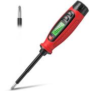 KAIWEETS Destornillador Buscapolos 2 en 1, Comprobador de Tensión AC 3-500 V con Detección con y sin Contacto NCV, Pantalla LCD, Destornillador Estrella Magnético, Prueba de Continuidad