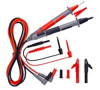 KAIWEETS KET01 8 Piezas Cables de Multímetro, Juego de Cable de Prueba de 4mm con Sondas de prueba, Mini Ganchos y Pinzas de Cocodrilo, CAT III 1000V & CAT IV 600V para Polimetro, Pinza Amperímetrica