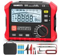 KAIWEETS Medidor de aislamiento de resistencia de aislamiento de hasta 100 GΩ, 50 V/100 V/250 V/500 V/1000 V, DAR/PI, con prueba de voltaje CA/CC para motores, solar, HVAC