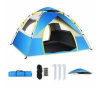 KAIYUEMAOYI Tienda Campaña Automática Protección, Oxford Ventanas - Incluye Bolsa - Impermeable 2000-3000mm - para Viaje - para, Dos Puertas Dos Ventanas Azul Blanco, Azul, 2 Personas