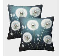 kaiyun Dientes de león Blowing in The Wind Funda De Almohada Flores y Plantas Impresa En 3D Decoración del Hogar Sala De Estar Sofá para Coche 50x50cm 2 Paquetes