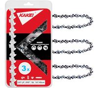 KAKEI Cadena de motosierra de 16 pulgadas, paso LP de 3/8 pulgadas, calibre de 0.50 pulgadas, 56 eslabones de transmisión, compatible con Craftsman, Poulan, Ryobi, Echo, Greenworks y más, S56 (3