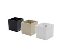KalaMitica - Juego de 3 cubos magnéticos de 6,5 cm - Negro, Marfil, Blanco - Contenedores de almacenamiento o porta macetas magnéticos con imán potente para pizarras magnéticas de pared