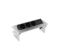 Kalb | 3 enchufes Voltaris con USB A/C, regleta de 230 V CA 16 A, panel de conexión de mesa para muebles, enchufe empotrable con puertos USB, enchufe múltiple retráctil, enchufe europeo de protección