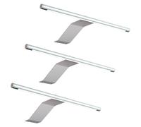kalb aplique LED de superficie 340x170x40 mm para armarios con módulo LED 12 V CC 4 W 230 lm con interruptor y fuente de alimentación (gris plata, juego de 3 piezas, blanco neutro)