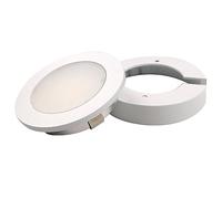 kalb | Foco empotrable LED Foco empotrable bajo armario 6,3cm ∅ Foco empotrable para muebles in nillo de fijación, blanco, aluminio, 12VDC, 3,5Watt, blanco cálido