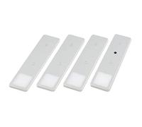Kalb - Lámpara LED para debajo del edificio Solid2, color gris plateado con interruptor, 3 W, 200 cm de longitud de cable, a elegir: juego de 4 unidades, blanco cálido
