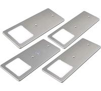 Kalb | Lámpara LED para parte inferior de muebles (5 W, muy planos, con función de atenuación táctil, 4 unidades, luz blanca cálida)