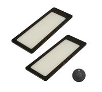 kalb TooFlatXL luz LED bajo mueble 12V set 1-4 con interruptor inalámbrico MonoDot, ultrafina 4 mm, campo luminoso XL 155 x 55 mm, negro, Plug & Play con fuente de alimentación (2, blanco cálido)