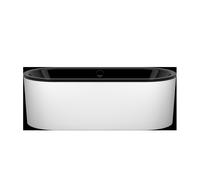 KALDEWEI CLASSIC DUO Ovalada, bañera independiente, 170x75x42 cm, con delantal color exterior blanco alpino mate, 113-7, 291446410701, Color: Negro
