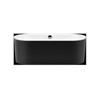 KALDEWEI CLASSIC DUO Ovalada, bañera independiente, 170x75x42 cm, con delantal color exterior blanco alpino mate, 113-7, 291446413701, Color: Negro con efecto perla