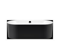 KALDEWEI CLASSIC DUO Ovalada, bañera independiente, 180x80x42 cm, con delantal de color exterior negro, 111-7, 291249130001, Color: blanco-alpino