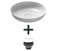 Kaldewei MIENA, lavabo de encimera, modelo 3180, diámetro 45 cm, juego que incluye válvula de desagüe permanente