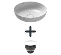 Kaldewei MIENA, lavabo de encimera, modelo 3181, diámetro 38 cm, juego que incluye válvula de desagüe permanente