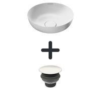 Kaldewei MIENA, lavabo de encimera, modelo 3193, diámetro 31 cm, juego que incluye válvula de desagüe permanente
