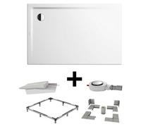 Kaldewei SUPERPLAN 1842-1, juego completo para plato de ducha, 80 x 120 cm, instalación a nivel del suelo