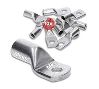 Kalitec 10x Terminales para Cables Tubulares 70 mm² M8 de Cobre Galvanizado | Conector de compresión para crimpadora, ideal para instalaciones eléctricas en coche, hogar o sistemas solares, DIN EN 13600
