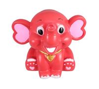 KALLORY Alcancía en Forma de Elefante Irrompible de Vinilo para Escritorio Roja, Adecuada para Guardar Monedas en Cumpleaños y Fiestas