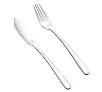 KALLORY Juego de Cubiertos y Práctico de Mesa de Acero Inoxidable Cuchillo para Pescado y Tenedor, Diseño Ergonómico para Cenas y Fiestas en Casa