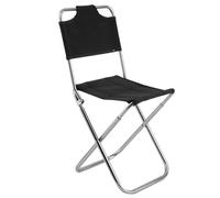 KALLORY Silla Plegable Aleación de Aluminio con Respaldo, para Exterior | Ligera y Portátil, Uso en Jardín y Barbacoas, Color Negro, Fácil Limpieza