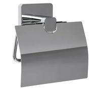 Tatay – Portarrollos con tapa Kalo 6320200, zamak cromado, soporte líneas cuadradas, fijación 3M