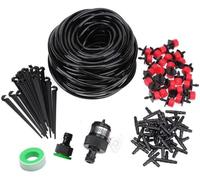 Kalolary 50ft Kit Riego Sistema de Riego Accesorios para Irrigación Riego Bruma planta Jardín de la casa ajustable Patio de nebulización Micro flujo de riego por goteo Sistema de enfriamiento(15m)