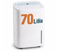 Kalopsia Deshumidificador Portátil 70L/Día: Silencioso 40dB con Hygrostat Digital y Tú Desagüe 2m｜Drenaje Continuo｜Modos Auto/Temporizador para Sótano/Baño/Habitación hasta 150m²