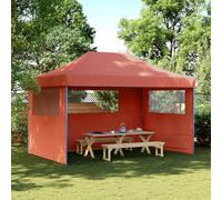 Kaloriko Carpa plegable para fiestas con 3 paneles laterales, terracota, impermeable, estable, con protección UV, techo plegable para jardín, terraza, exterior, camping, festivales y celebraciones