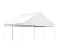 Kaloriko Cenador con techo blanco, 4,46 x 5,88 x 3,75 m, polietileno, protección UV, impermeable, estable, plegable, con pared lateral, para jardín, terraza, exterior, fiesta, fiesta y barbacoa