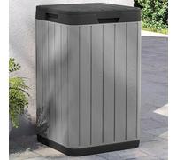 Kaloriko Cubo de basura para exteriores, 80 litros, polipropileno, con tapa, 38 x 38 x 65 cm, resistente a la intemperie y resistente, ideal para jardín, parque y reciclaje con diseño resistente a los