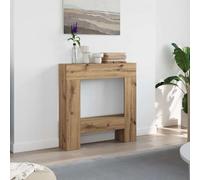 Kaloriko Marco de chimenea de roble Artisan, 81 x 18 x 82 cm, material de madera estable para chimenea eléctrica, accesorio funcional para chimenea, resistente al calor, con estante, adecuado para