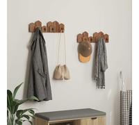 Kaloriko Percha marrón de madera maciza de caoba, 48 x 8 x 15 cm, con gancho de hierro, antideslizante, ahorra espacio, para armario, vestidor, sin arrugas y sistema de organización