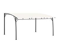 Kaloriko Pérgola de jardín 4 x 3 x 2,55 m de acero con recubrimiento en polvo con techo de tela blanca crema, estable, protección UV, resistente a la intemperie, plegable para terraza, jardín, fiestas