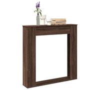 Kaloriko Repisa para chimenea de madera de roble marrón, 100 x 20 x 100 cm, repisa para chimenea eléctrica, accesorio estable con estante y fácil limpieza