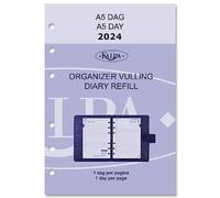 Kalpa Carpeta de 6 anillas para agenda, organizador personal, inserto de calendario, 2024, A5, 1 día en 1 página