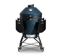 Kamado Bono EVO Grande 64 cm parrilla cerámica, Azul Marino Mate | Kamado extragrande Ø 52 cm, sistema GrillMax de 3 niveles, Easy Lift, carro y accesorios