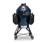 Kamado Bono Media EVO Parrilla Cerámica 56 cm (22") Azul Marino - Barbacoa Kamado con Sistema GrillMax 3 Niveles, Easy Lift, Carro con Ruedas y Accesorios Completo
