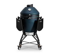Kamado Bono Media EVO Parrilla Cerámica 56 cm (22") Azul Marino Mate - Barbacoa Kamado con Sistema GrillMax 3 Niveles, Easy Lift, Carro con Ruedas y Accesorios